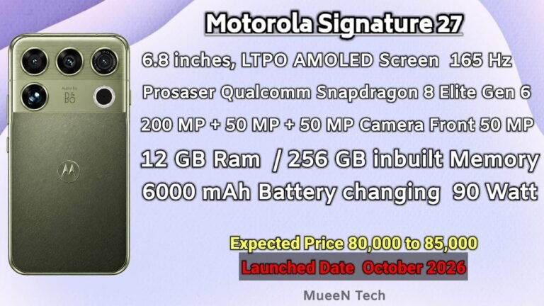 Motorola Signature 27 under 80000 to 85000 Launched Date October 2026